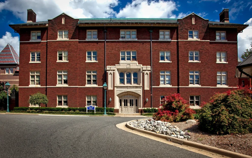 College campus building, the kind of setting where campus security planning accounts for terrorism risk